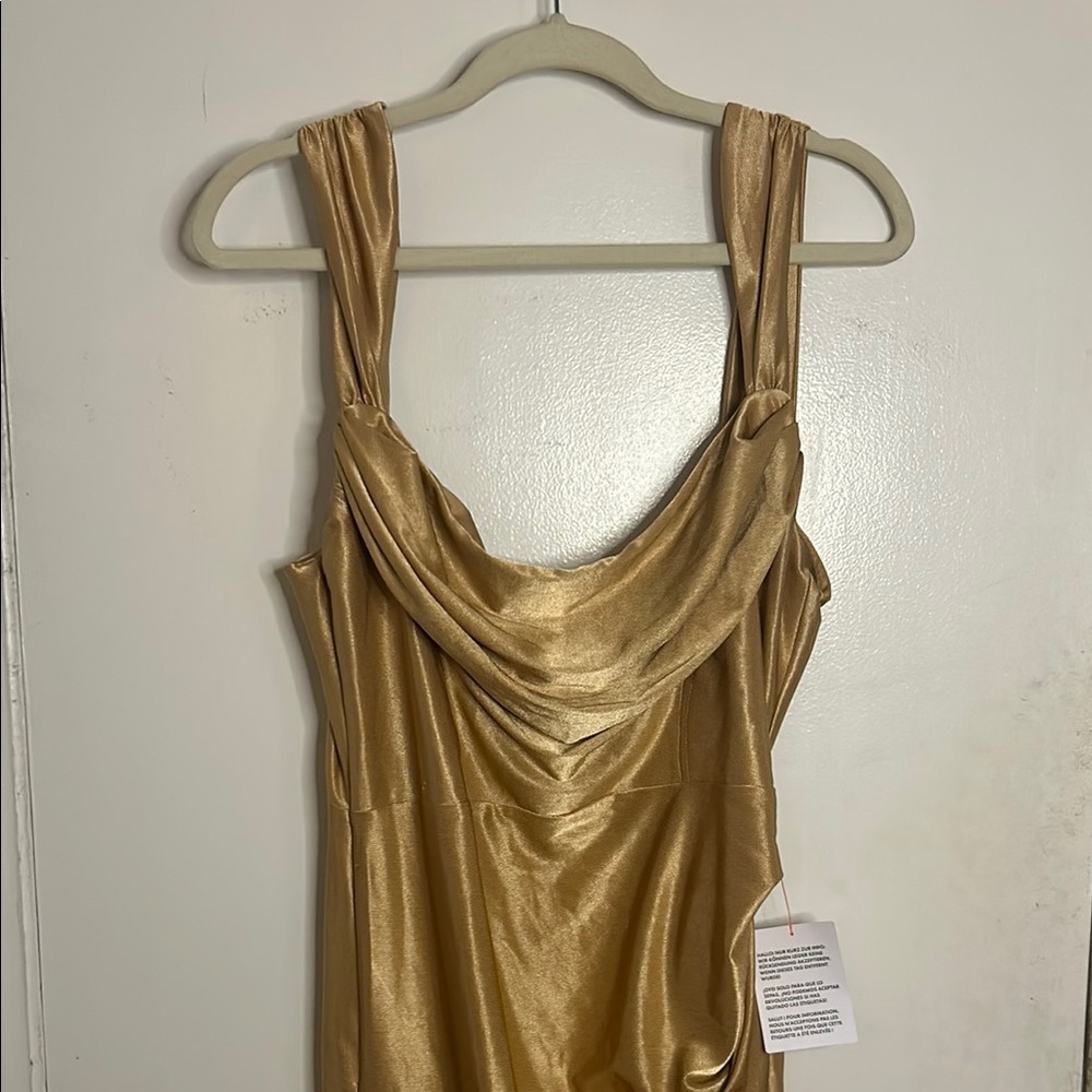 ASOS Gold Satin Sleeveless Dress